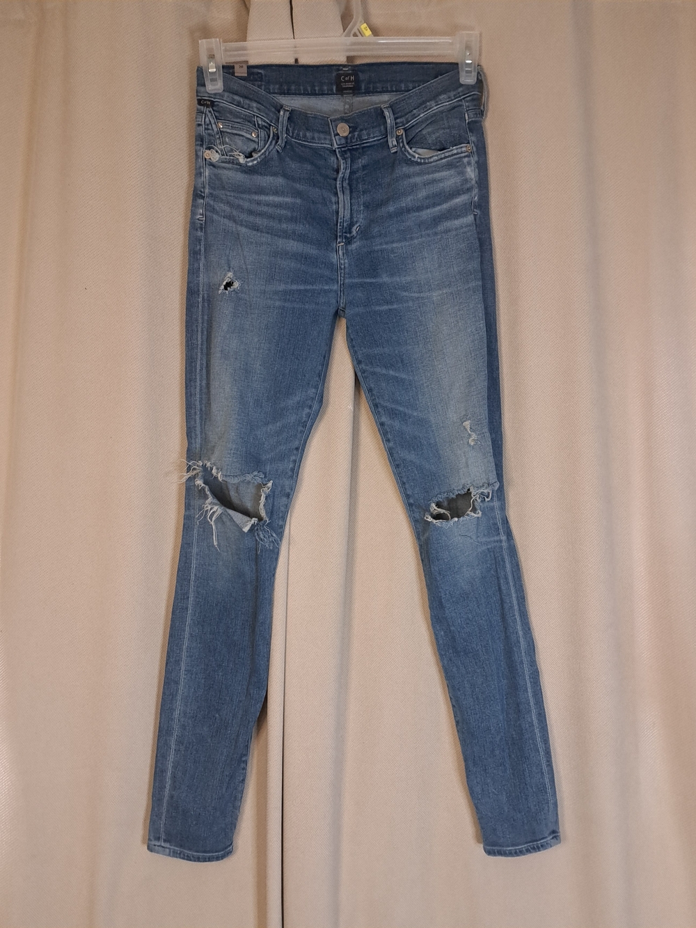 Citizens Of Humanity Faded Blue Distressed Skinny Jeans